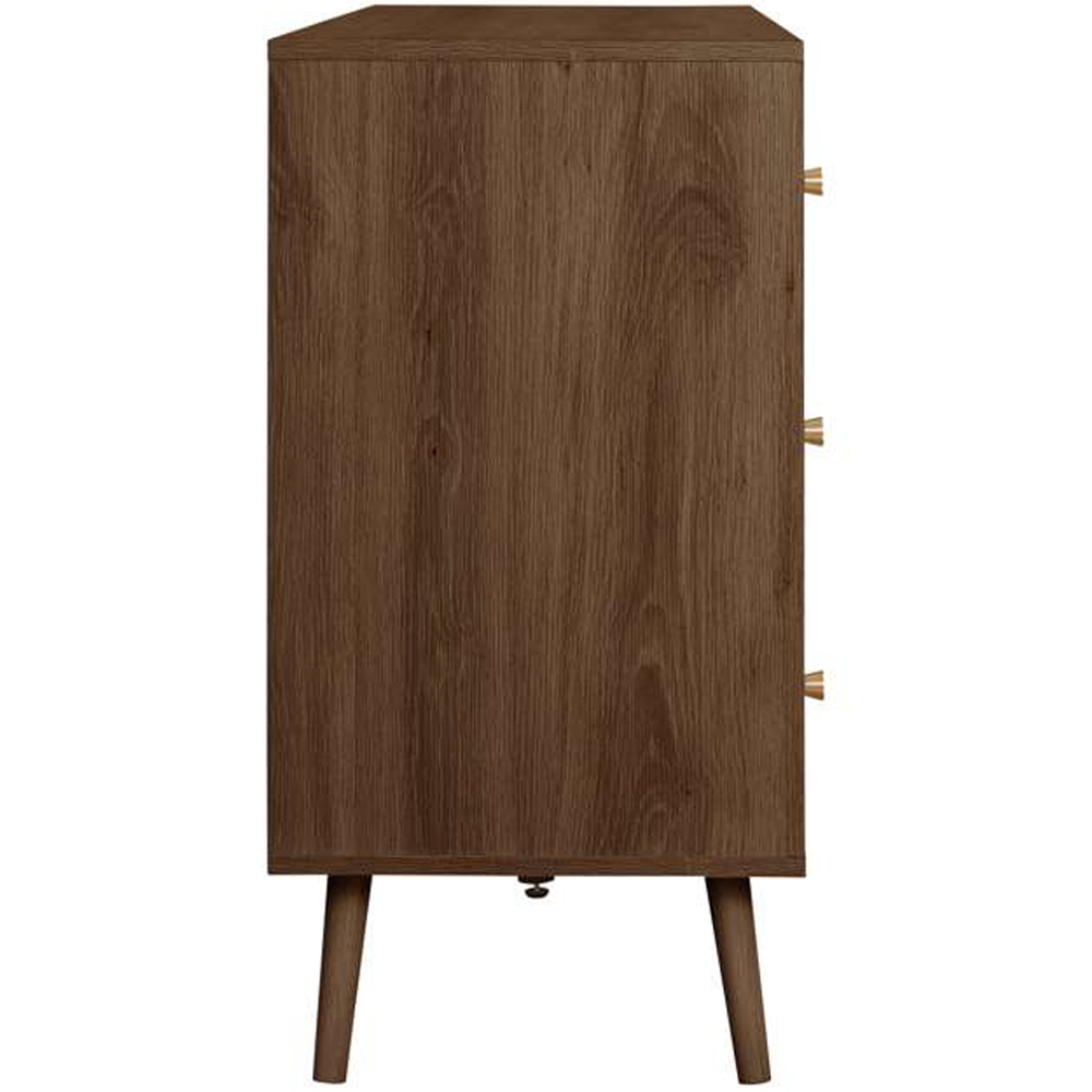 Herringford 6 Drawer Walnut Chevron Chest of Drawers Image 4
