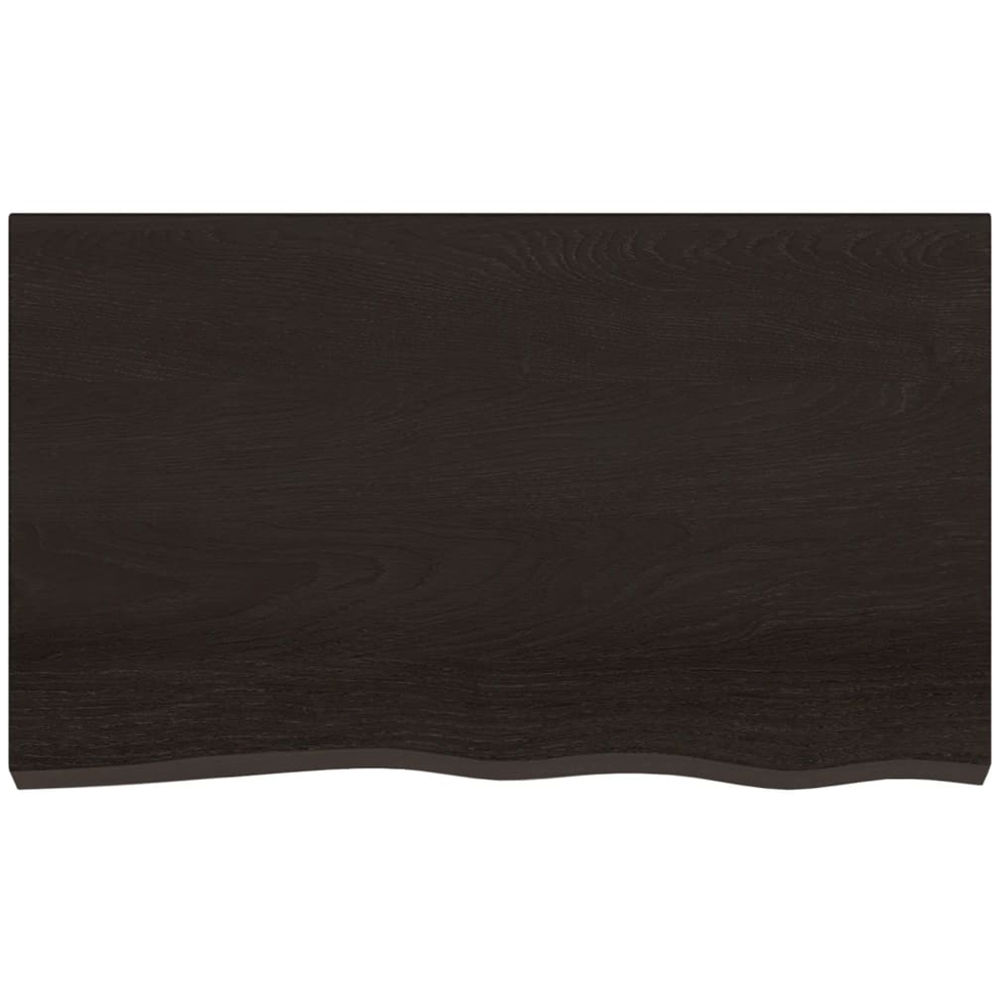 vidaXL 100 x 60 x 6cm Dark Brown Treated Solid Wood Oak Wall Shelf Image 3