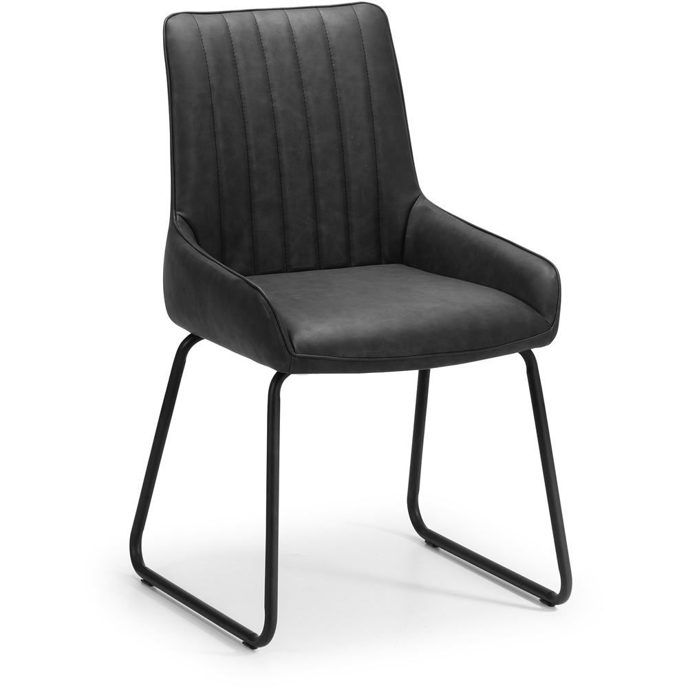 Julian Bowen Soho Set of 2 Black Dining Chairs Image 3