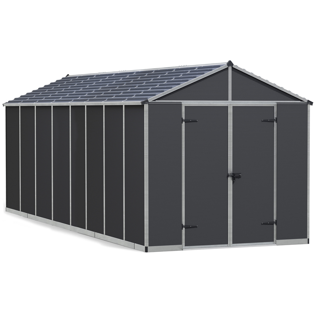 Palram Canopia Rubicon 8 x 20ft Dark Grey Garden Shed Image 1