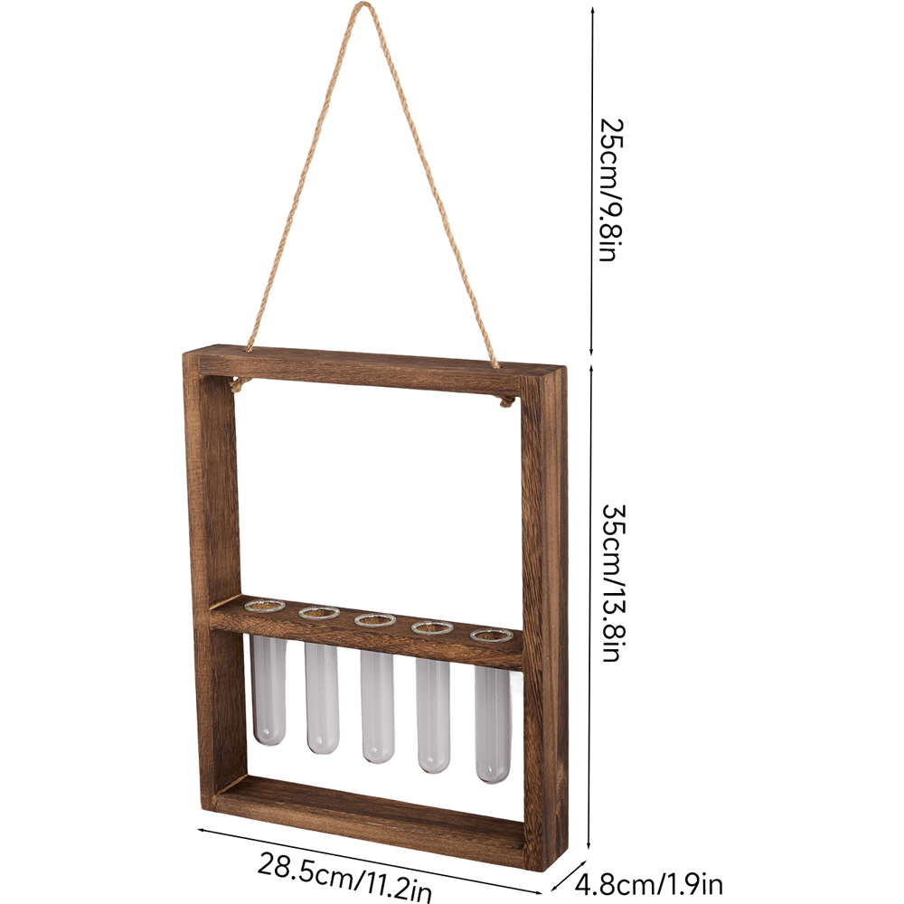 Living and Home 5 Tube Walnut Wall Mounted Plant Propagation Station Image 8