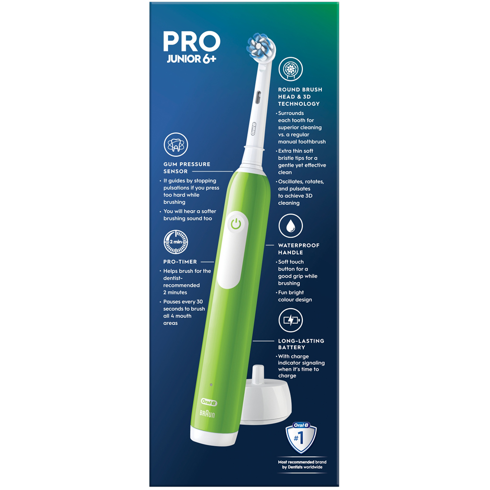Oral-B Pro Junior Green Electric Toothbrush Image 2