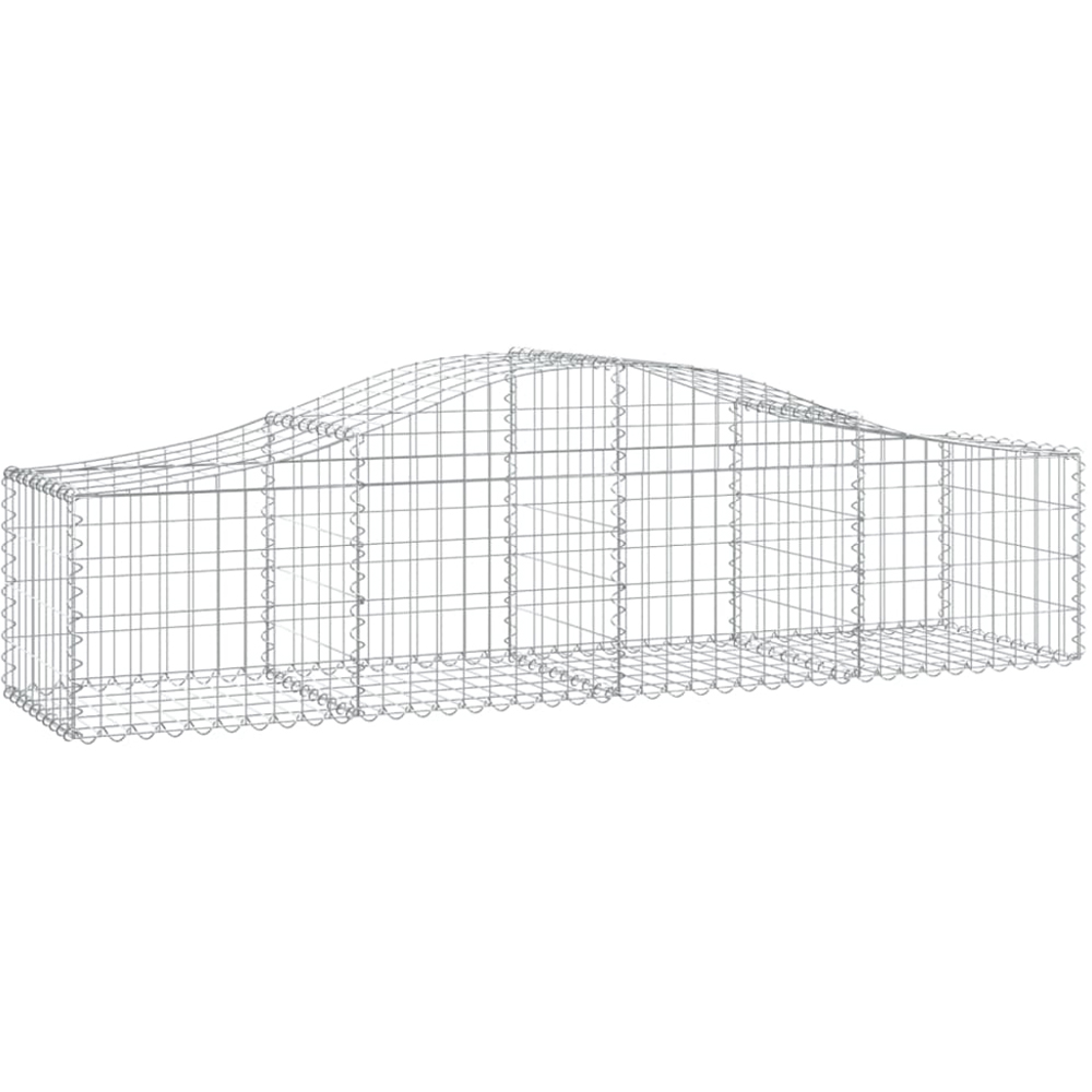 vidaXL Silver Galvanised Iron Arched Gabion Basket 40/60 x 50 x 200cm 10 Pack Image 1