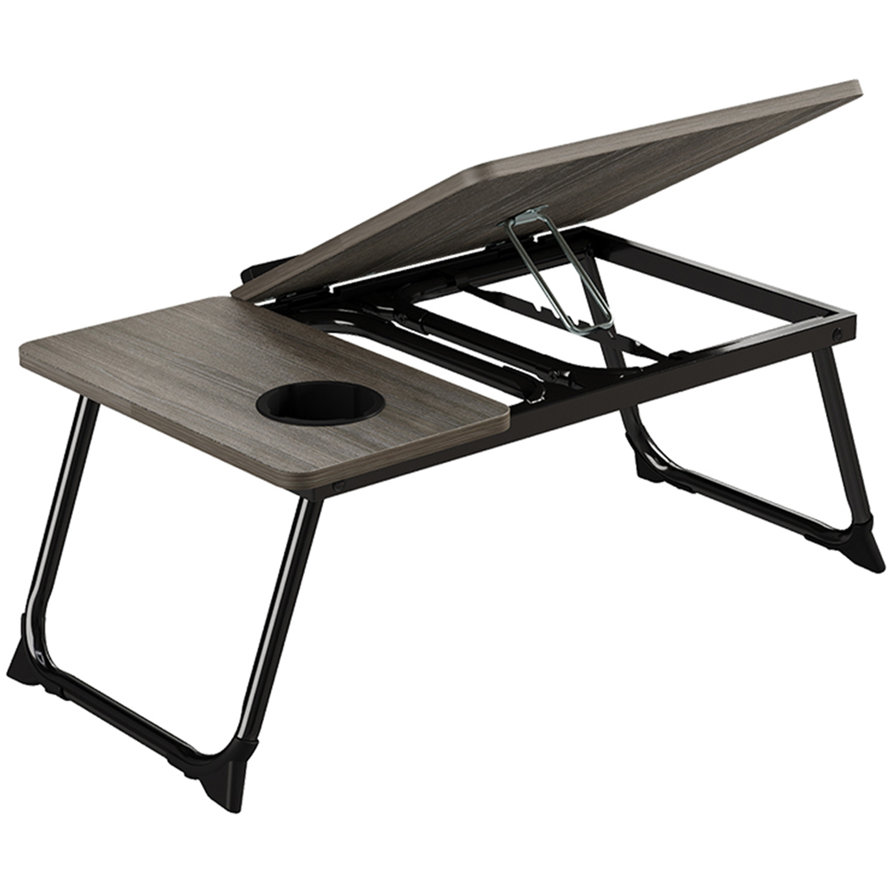 Living and Home Grey Wood Grain Foldable Laptop Bed Table Image 6