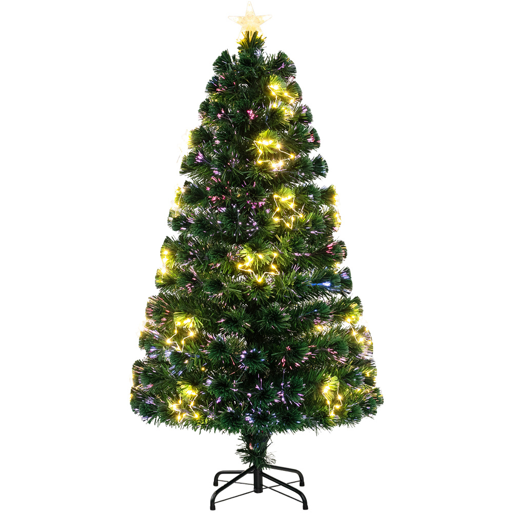 Costway 18 String Light Fibre Optic Pre-Lit Artificial Christmas Tree 5ft Image 1