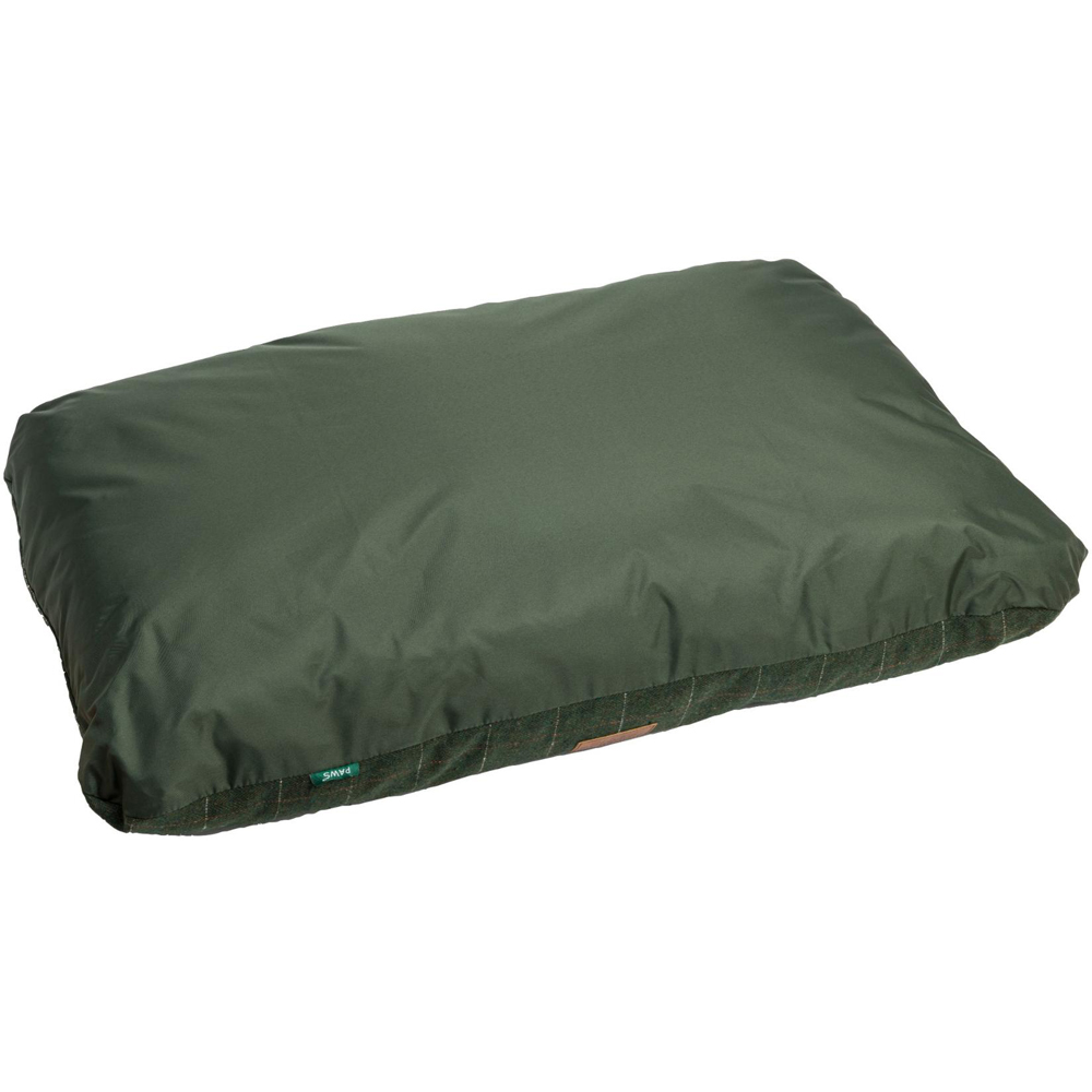 House of Paws Small Medium Green Tweed Cushion Dog Bed Image 3