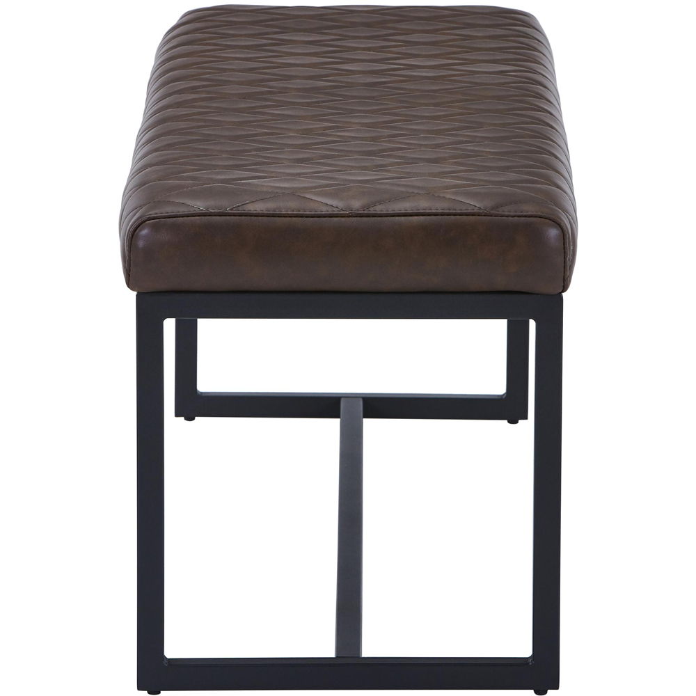 Portland Lennox Brown Cross Stitch Dining Bench Image 4