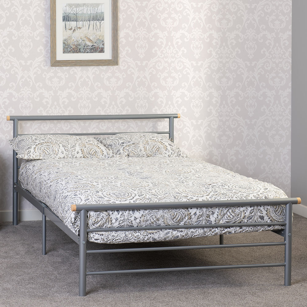 Seconique Orion Small Double Silver Bed Image 1
