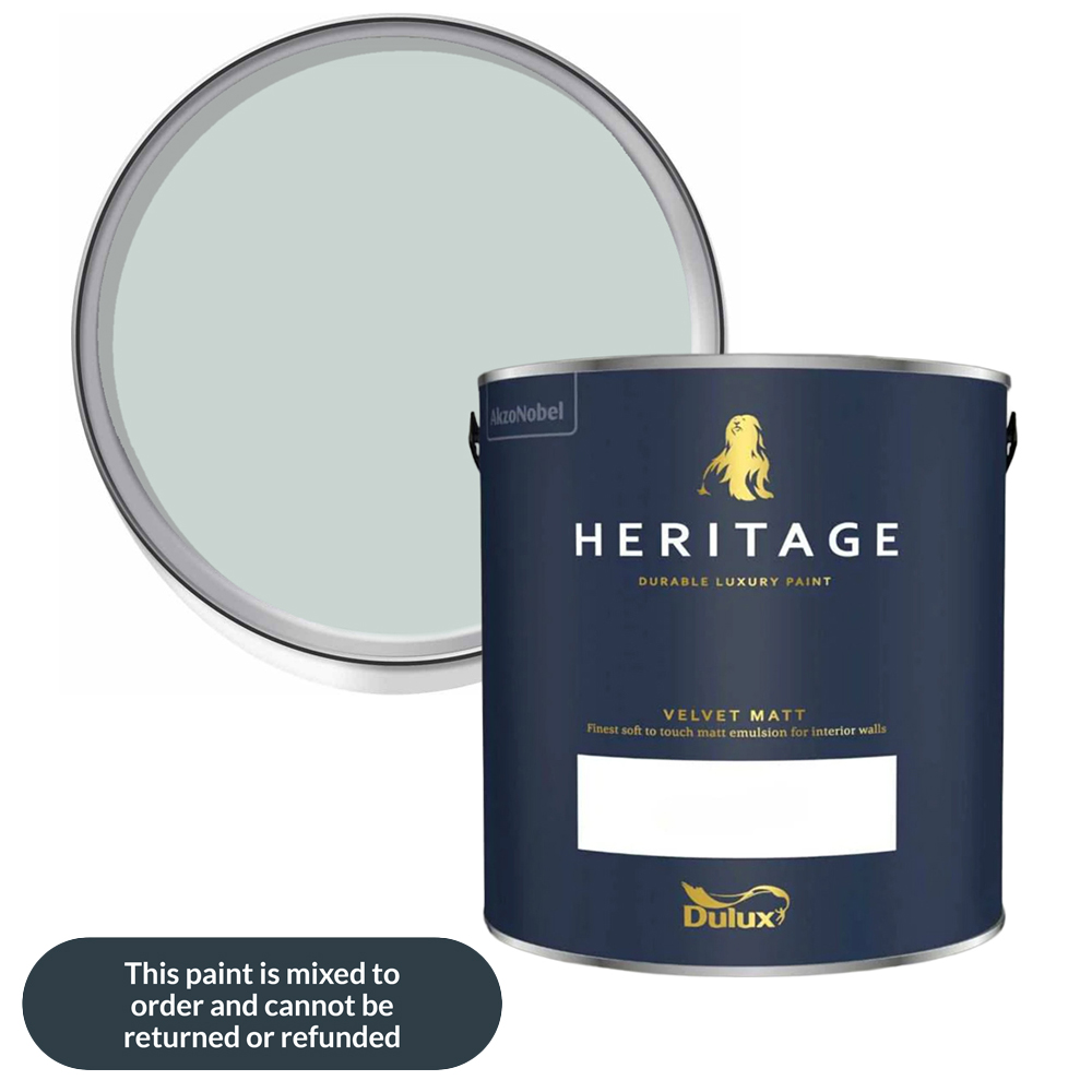 Dulux Heritage Walls and Ceilings Green Oxide Velvet Matt Emulsion Paint 2.5L Image 1