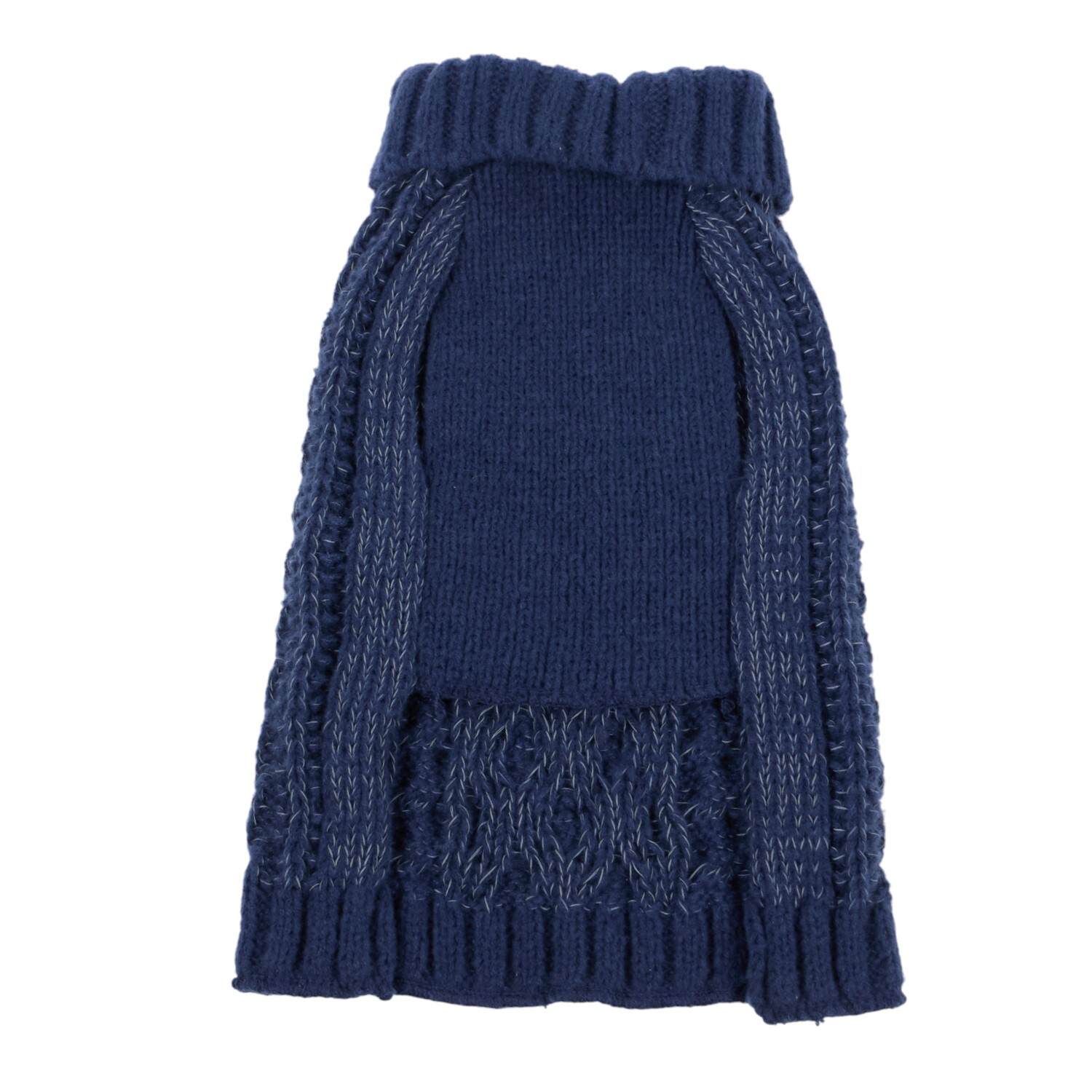 Reflective Roll Neck Dog Jumper Dark Blue XS Image 7