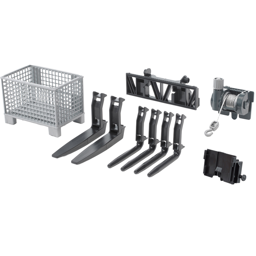 Bruder Kids Front Loader Boy-Type Pallet Winch and Forks Accessories Image 1