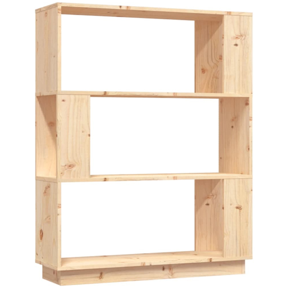 vidaXL 3 Shelf Solid Pine Wood Bookcase Image 2