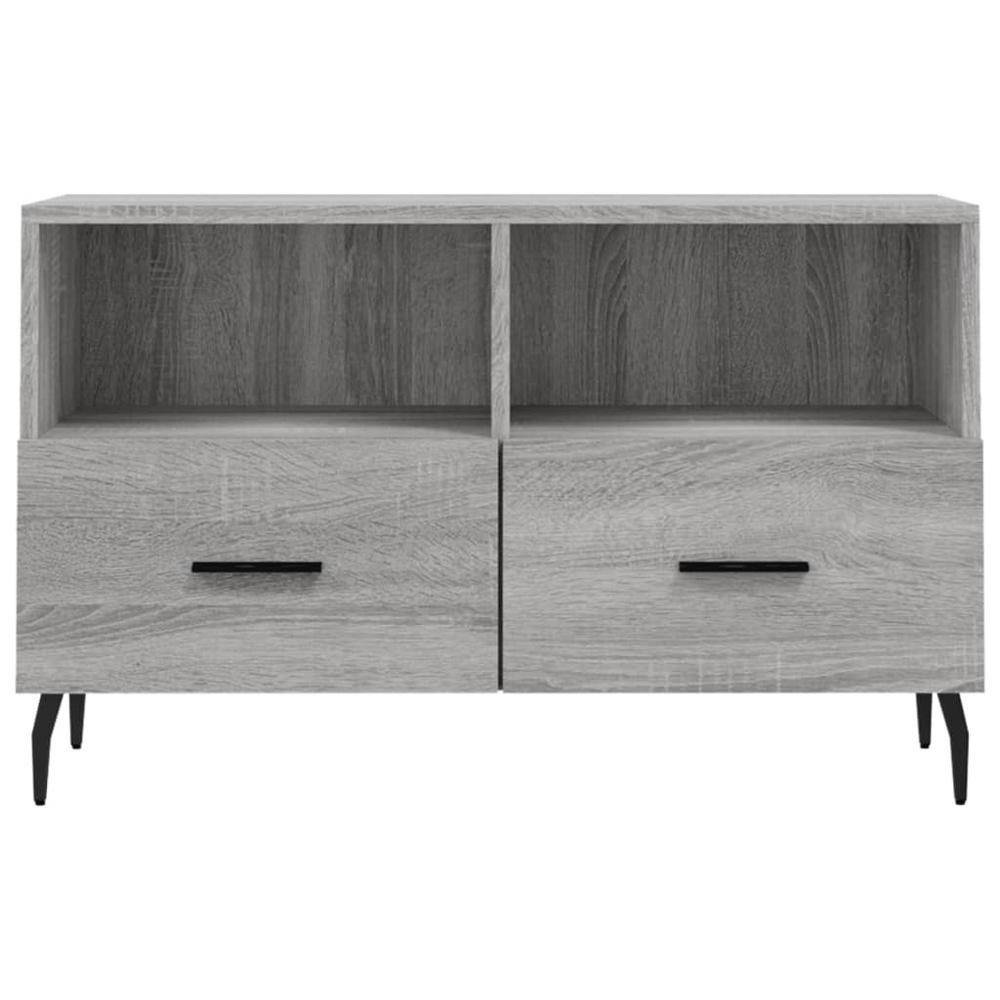 vidaXL 2 Drawer 2 Shelf Grey Sonoma TV Cabinet Image 5