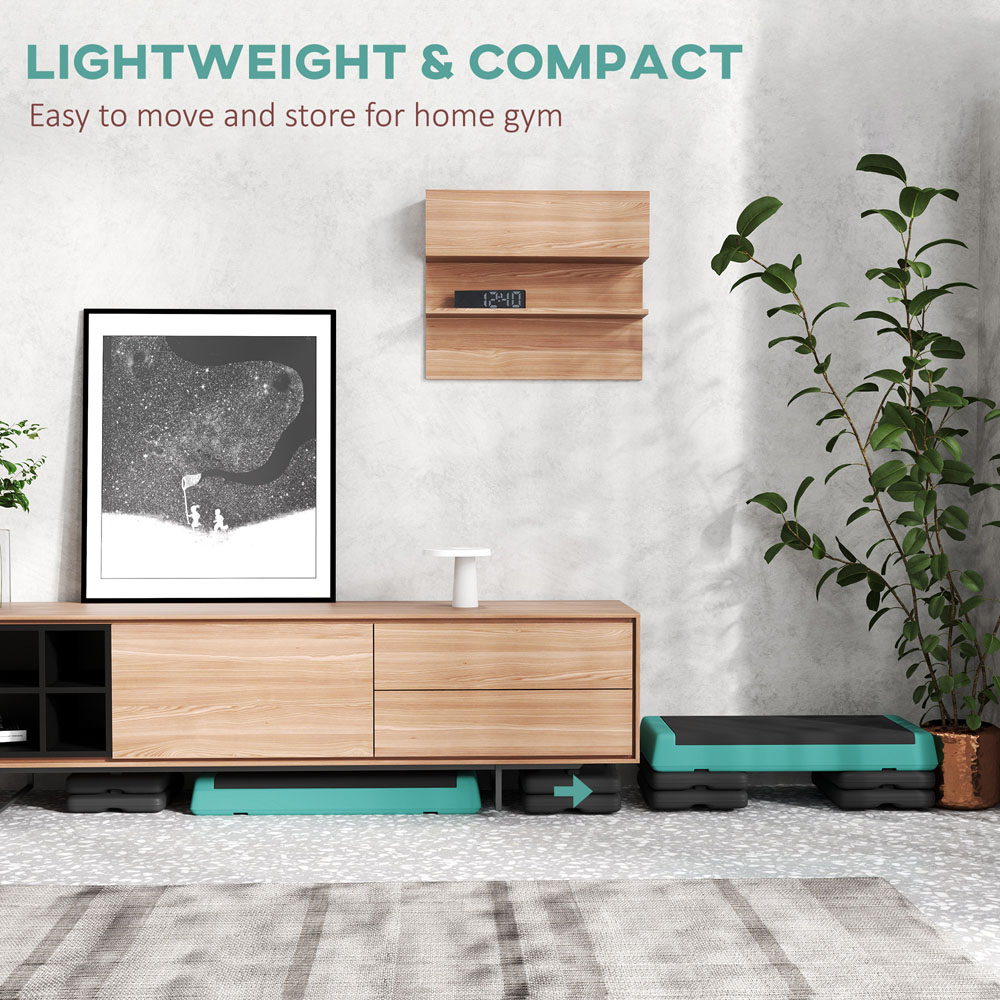 SPORTNOW Height Adjustable Aerobic Stepper Green Image 6