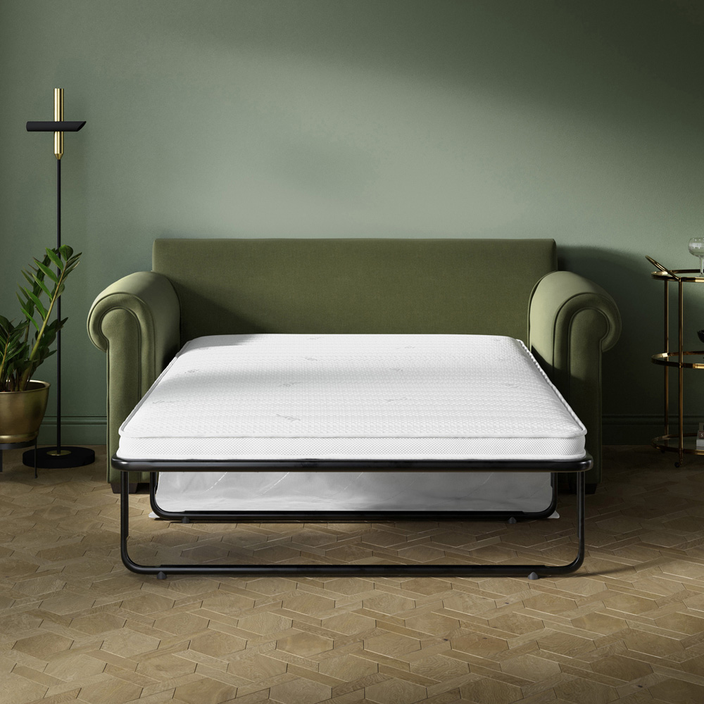 Jay-Be Heritage 2 Seater Luxe Velvet Saffron Sofa Bed with e-Pocket Mattress Image 5