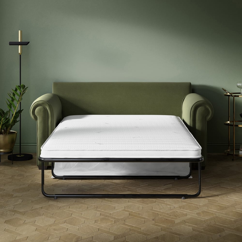 Jay-Be Heritage 2 Seater Luxe Velvet Steel Sofa Bed with e-Pocket Mattress Image 5