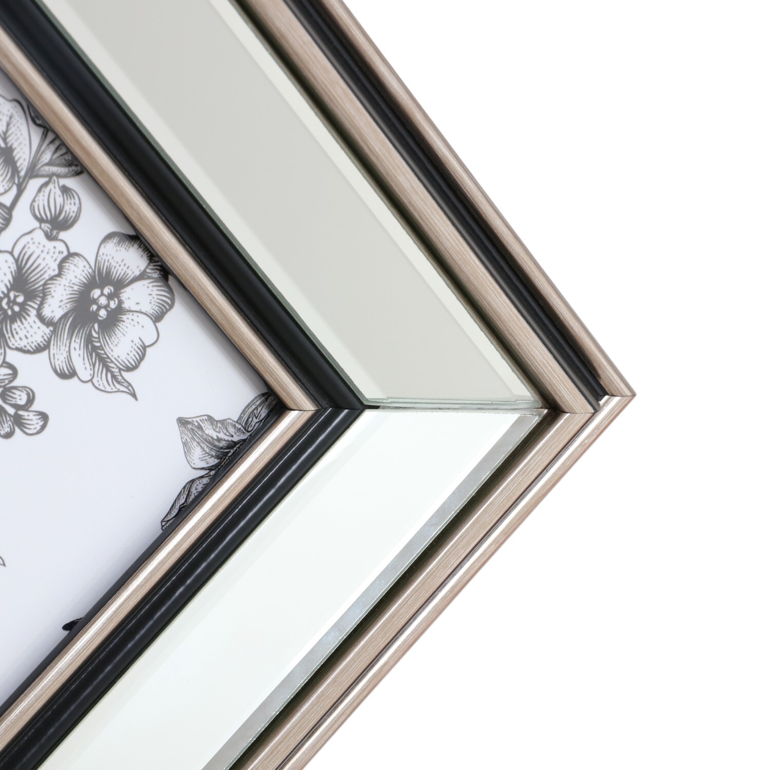 Mode Mirrored Photo Frame Silver 10 x 8in Image 4