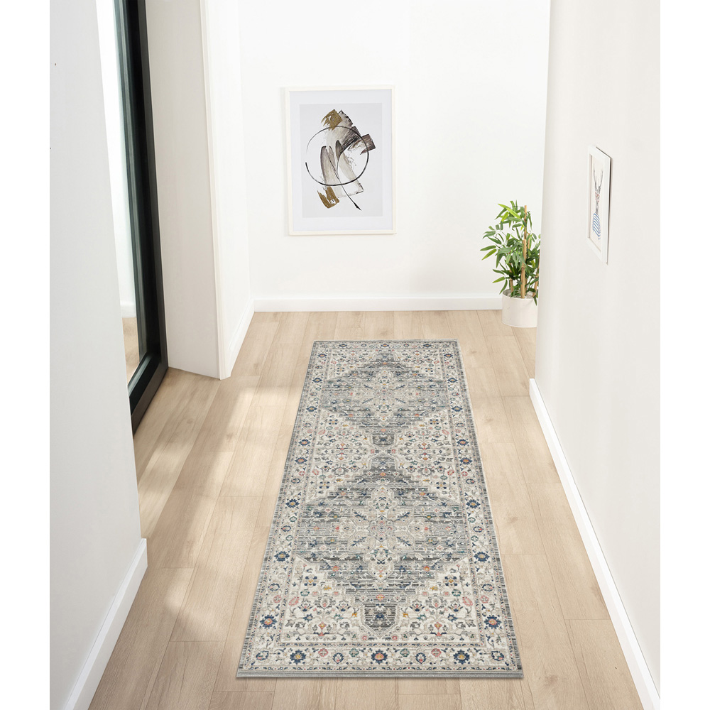 Portland Urco Clara Nuevo Grey Textured Runner Rug 66 x 200cm Image 4