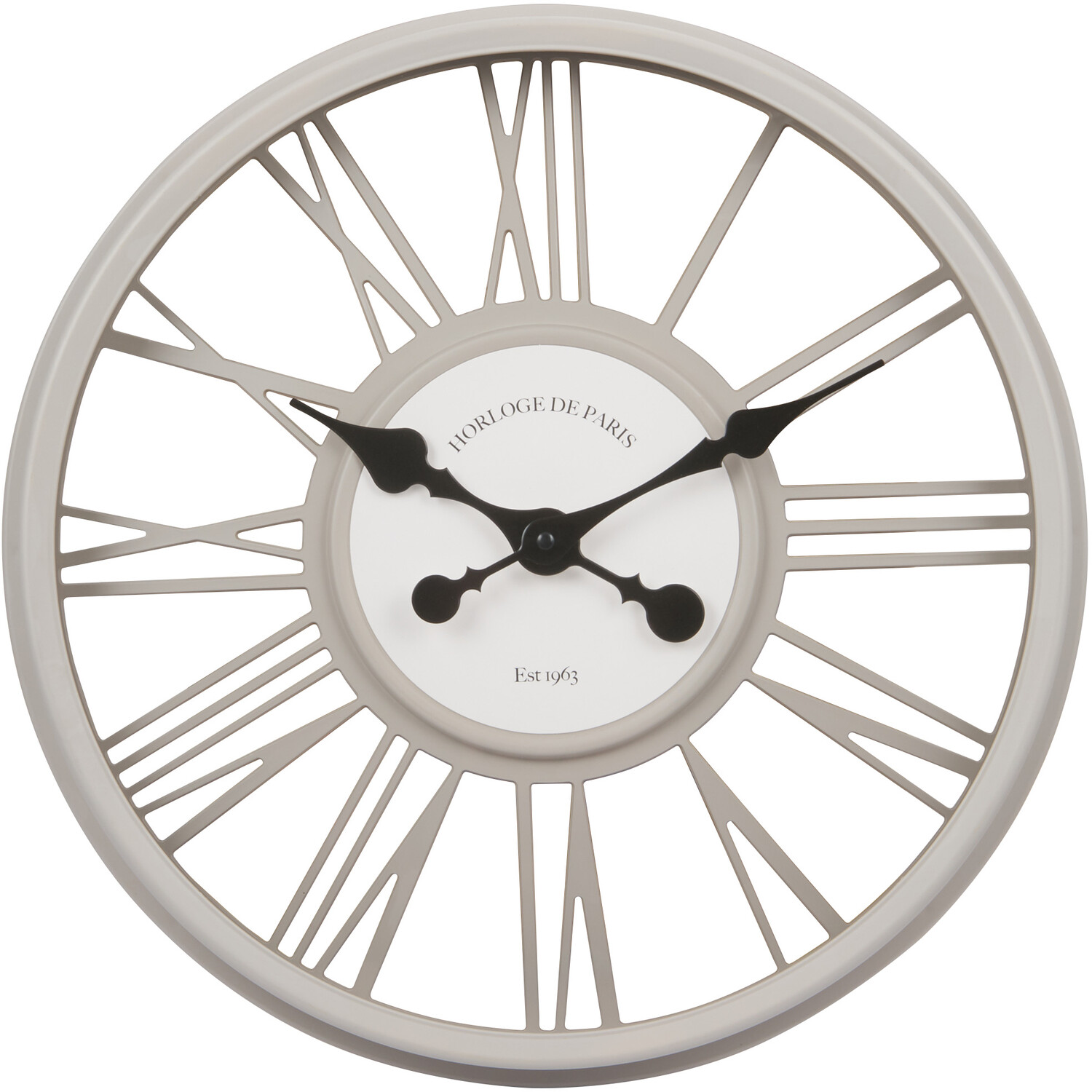 White 3D Round Wall Clock 45cm Image 1