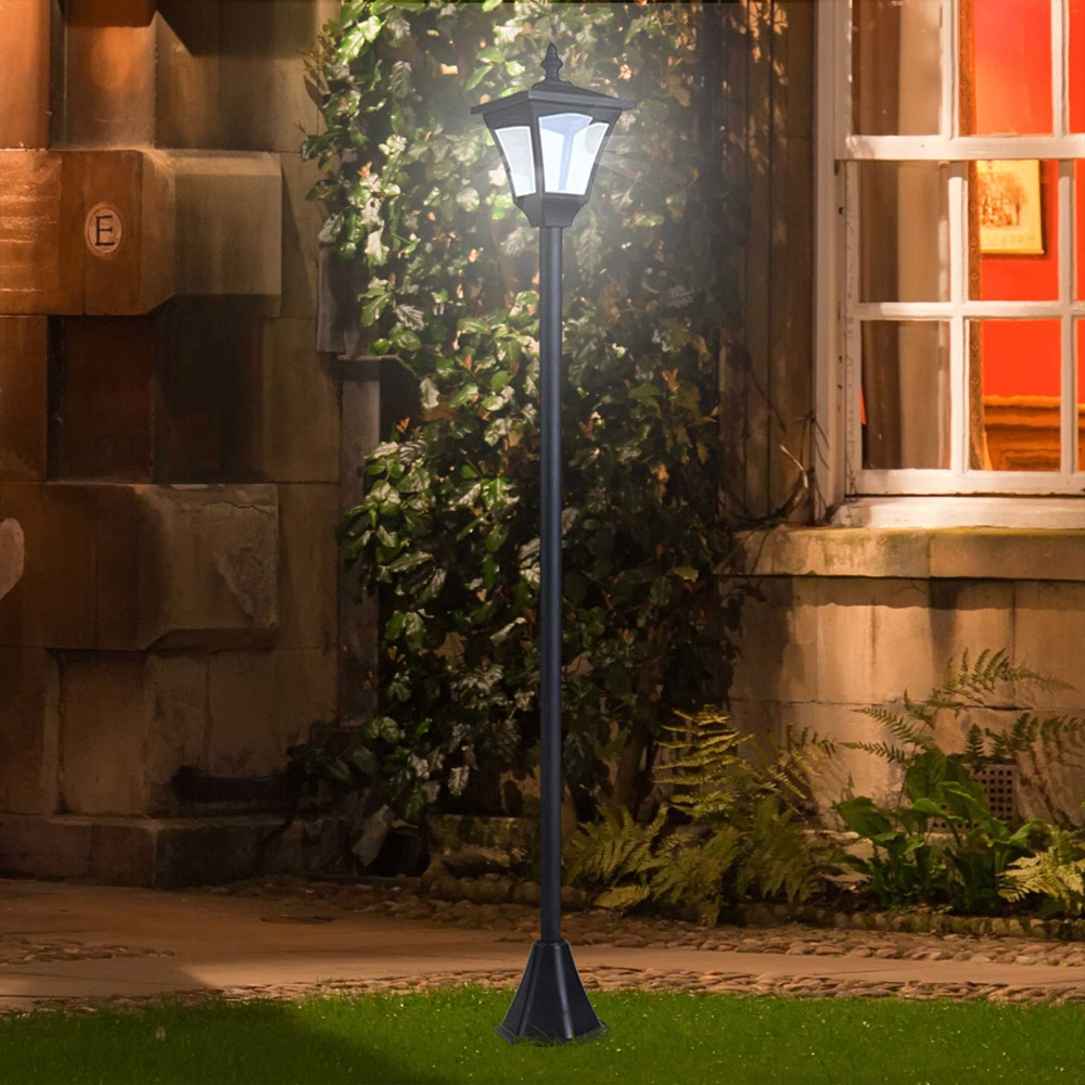 Outsunny Black LED Solar Lamp Post Image 2