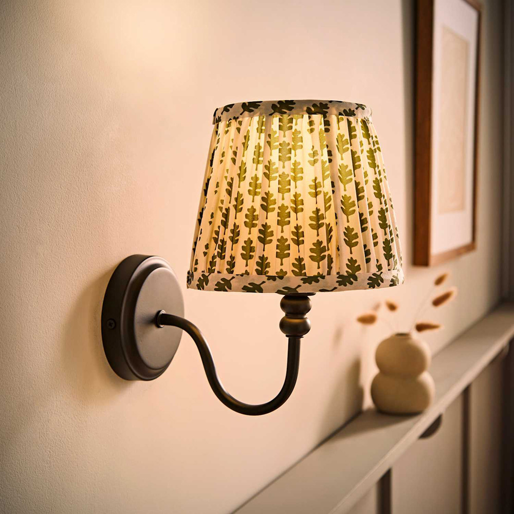ValueLights Binky Green Floral Shade Black Rechargeable Wall Light with Bulb 2 Pack Image 6