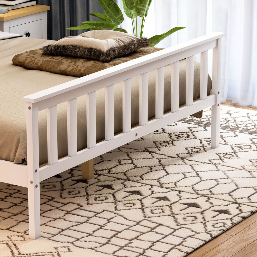 Vida Designs Milan King Size White High Foot Wooden Bed Frame Image 4