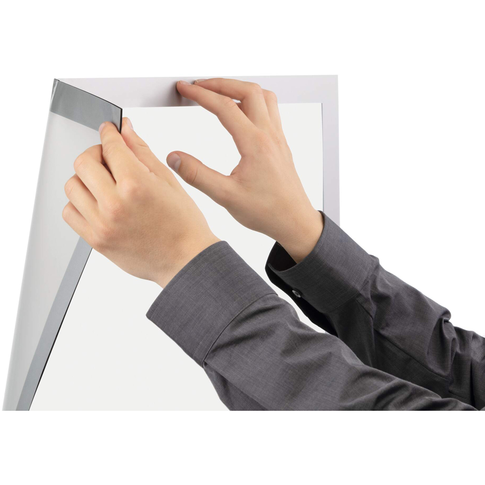 Durable Duraframe Silver Adhesive Magnetic Signage Frame A1 Image 7