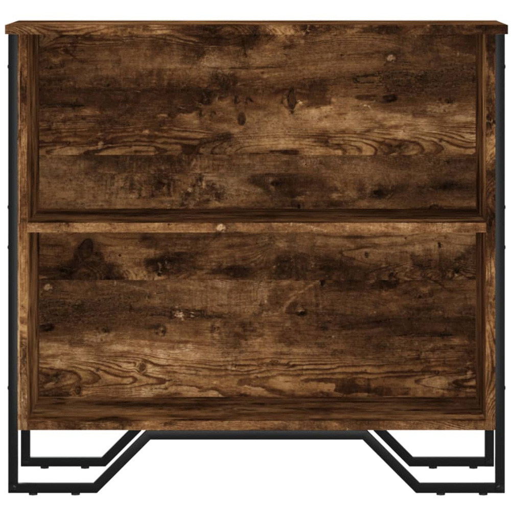 vidaXL 2 Shelf Smoked Oak Small Bookcase Image 3