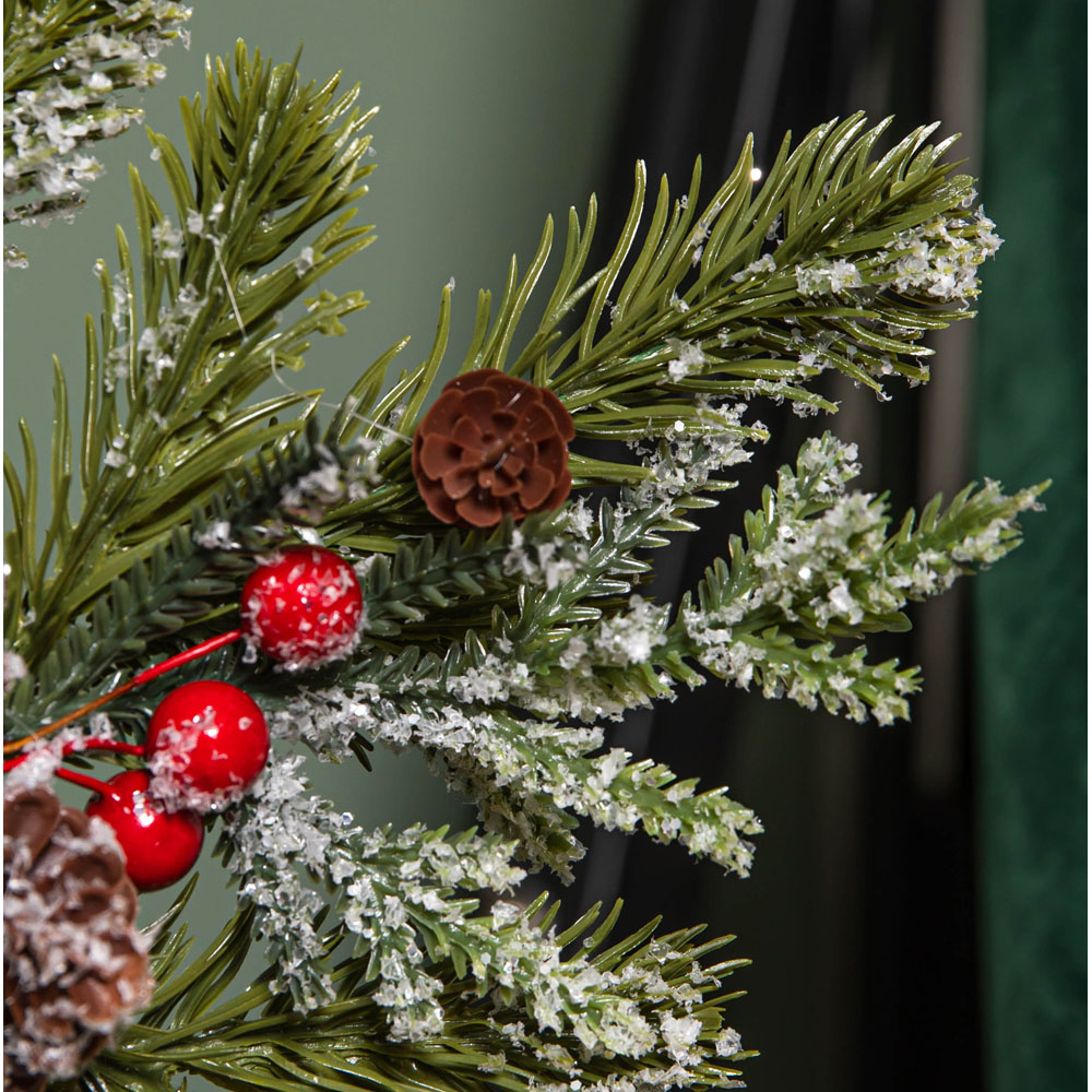 Samuel Alexander Red Berries Pinecones Frosted Foliage Christmas Tree Topper 33cm Image 7