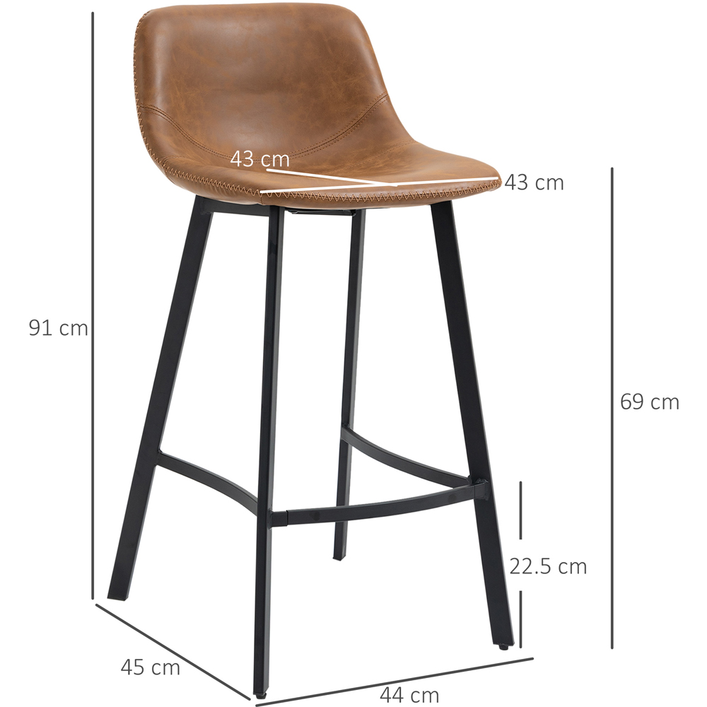 Portland Brown Industrial Bar Stool Set of 2 Image 7