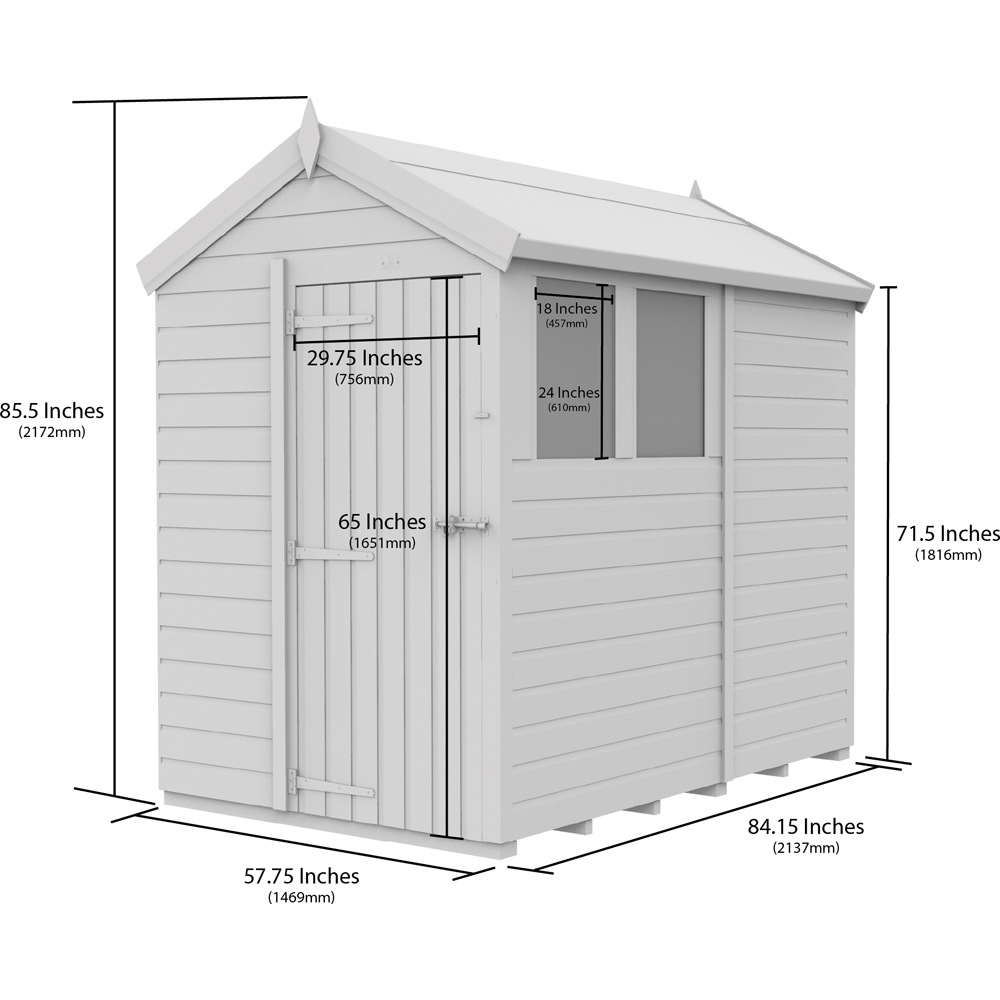 DIY Sheds 5 x 7ft Tongue and Groove Timber Apex Security Garden Shed Image 9
