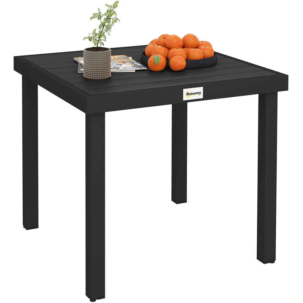 Outsunny 4 Seater Black Garden Dining Table Image 2