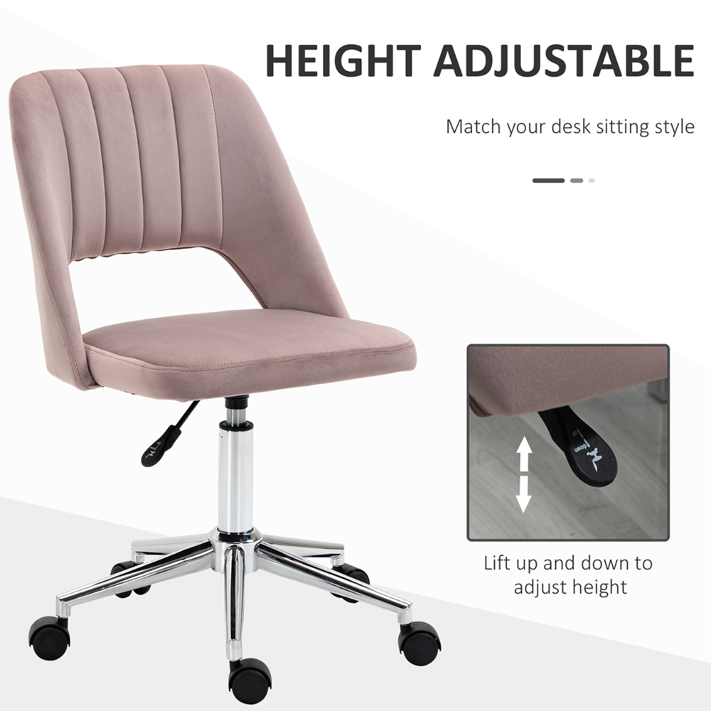 Portland Pink Scallop Mid-Back Swivel Office Chair Image 4