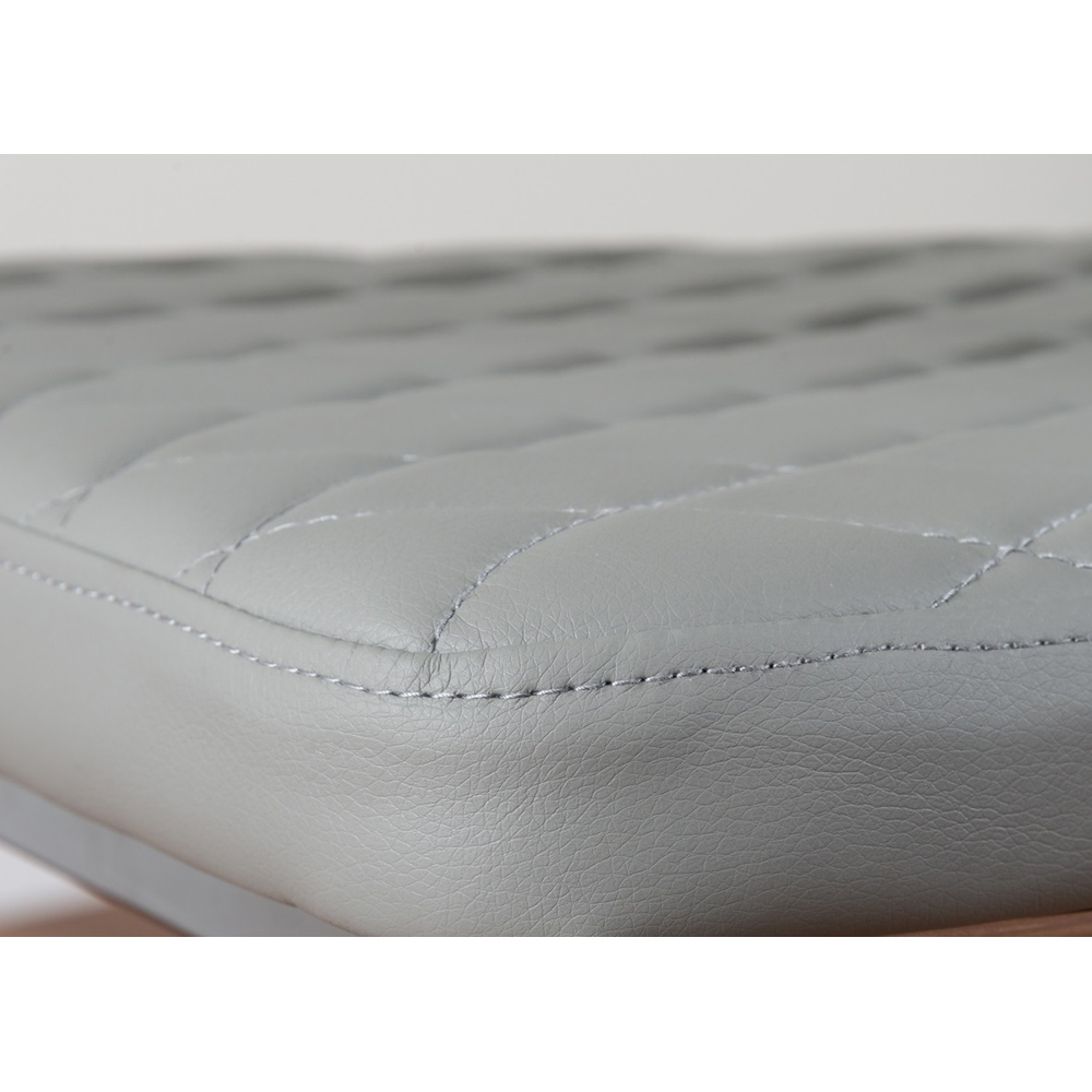 Furniturebox Valera Set of 6 Grey and Chrome Faux Leather Dining Chair Image 6