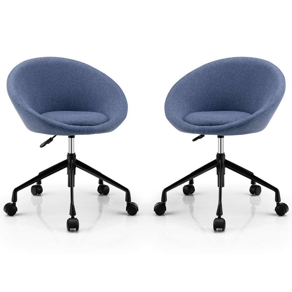 Costway Blue Modern Height Adjustable Swivel Accent Chair Image 4