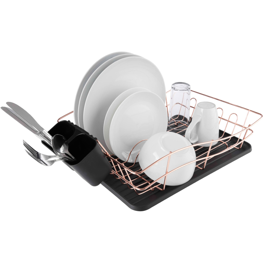 Tower Essentials Rose Gold and Black Dish Rack With Tray Image 4