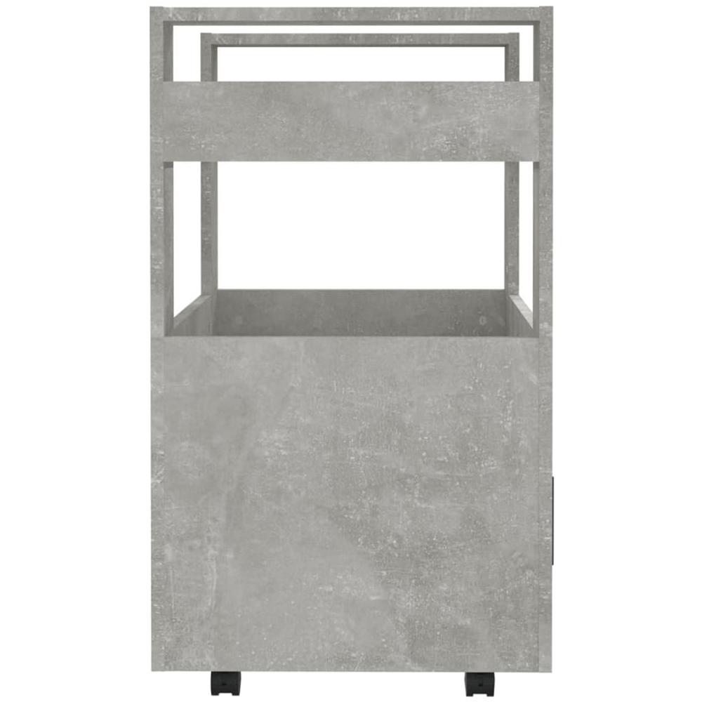 vidaXL Single Door 2 Shelf Concrete Grey Kitchen Trolley Image 3