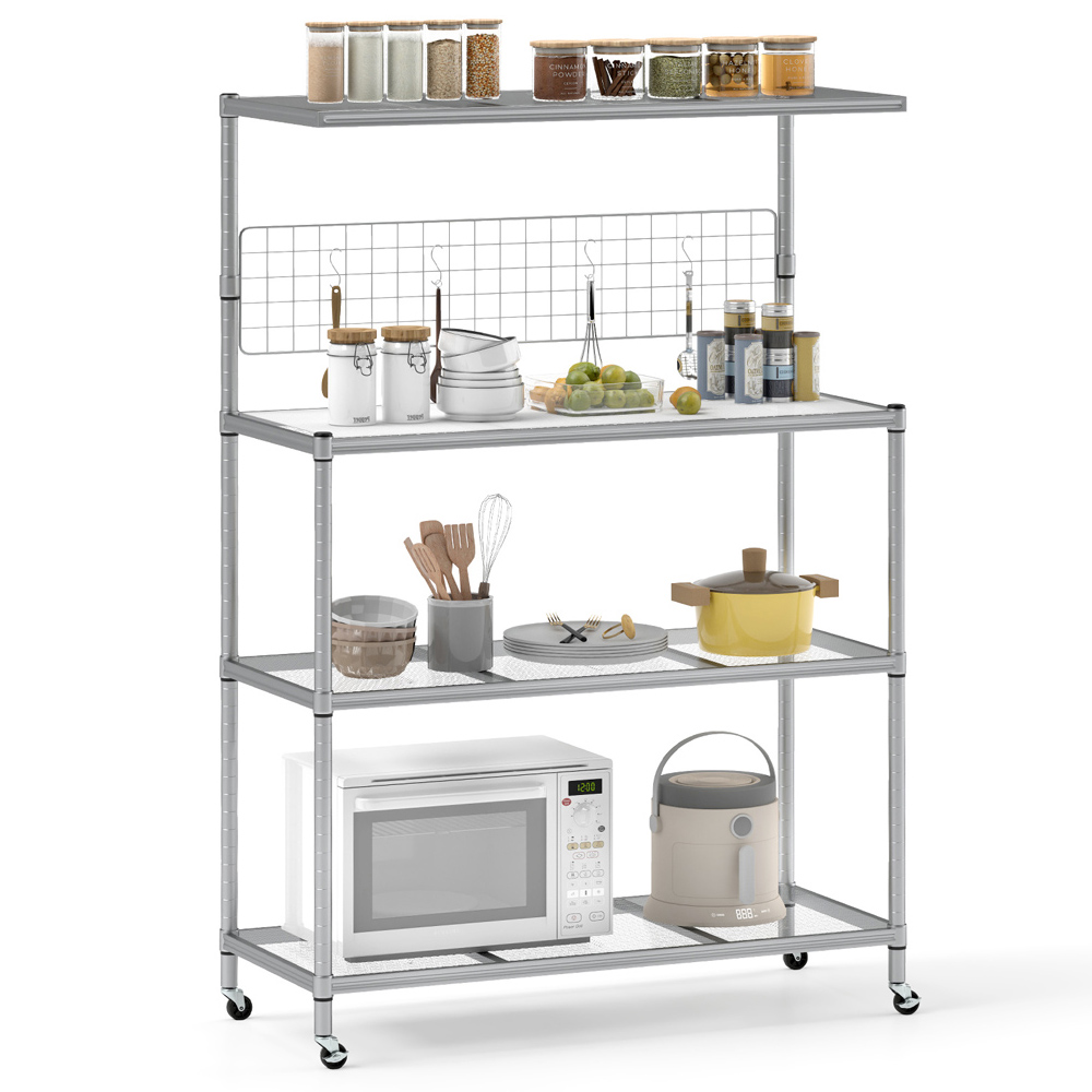 Costway Silver Bakers Rack with Wheels Image 1