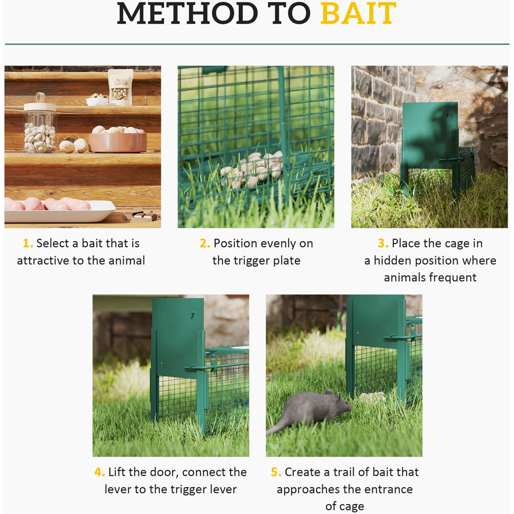Outsunny Dark Green Single Door Rat Trap Image 4