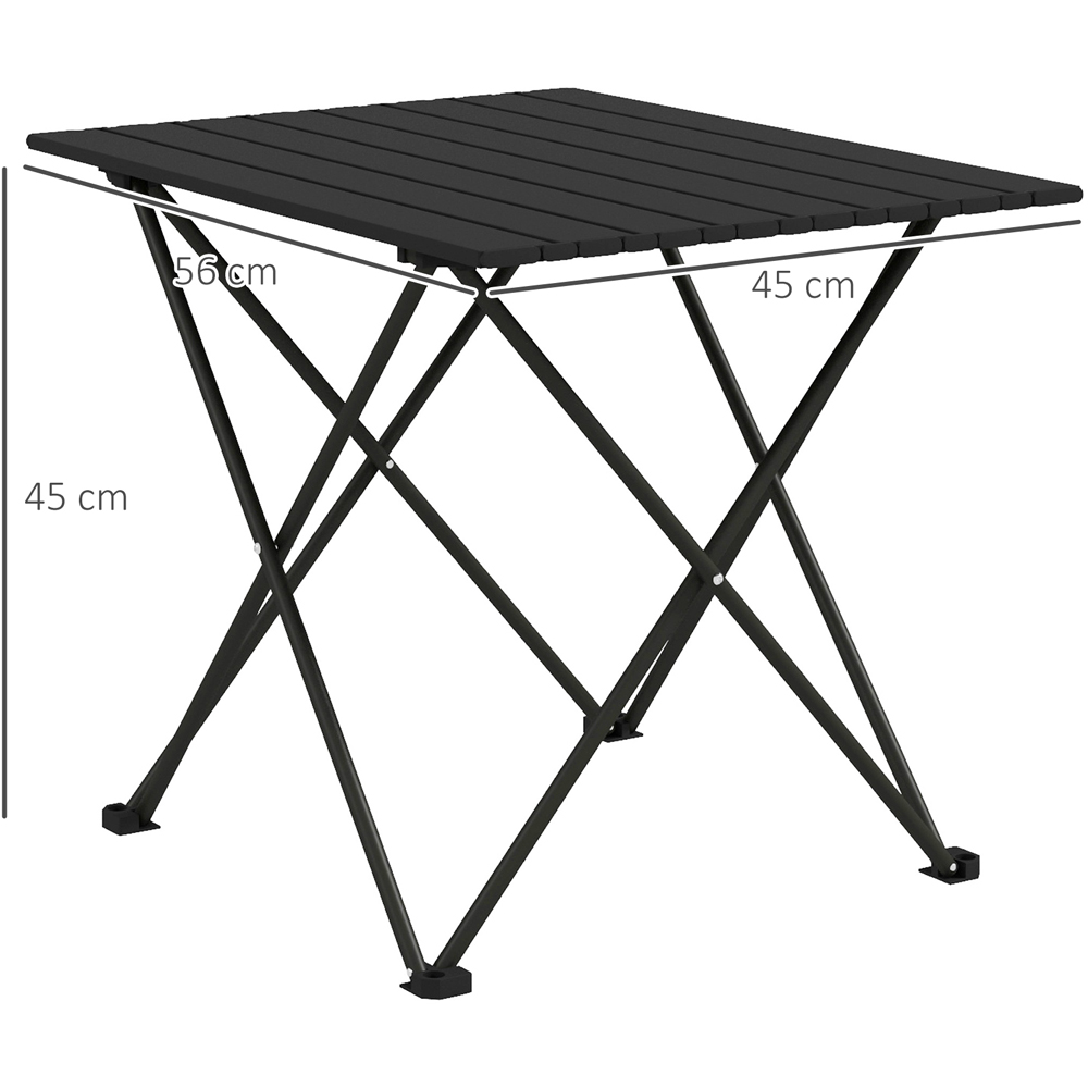 Outsunny 2ft Black Foldable Camping Table with Bag Image 9