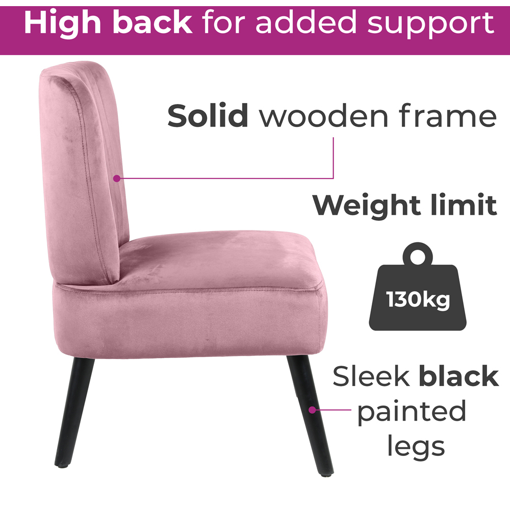 Neo Dusky Pink and Black Velvet Shell Chair Image 6