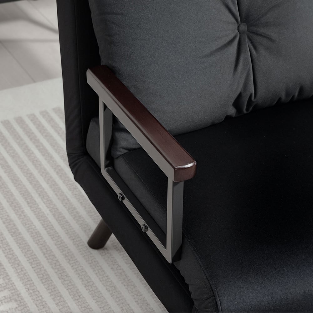 HOMCOM Click Clack Black Single Bed Chair Image 3