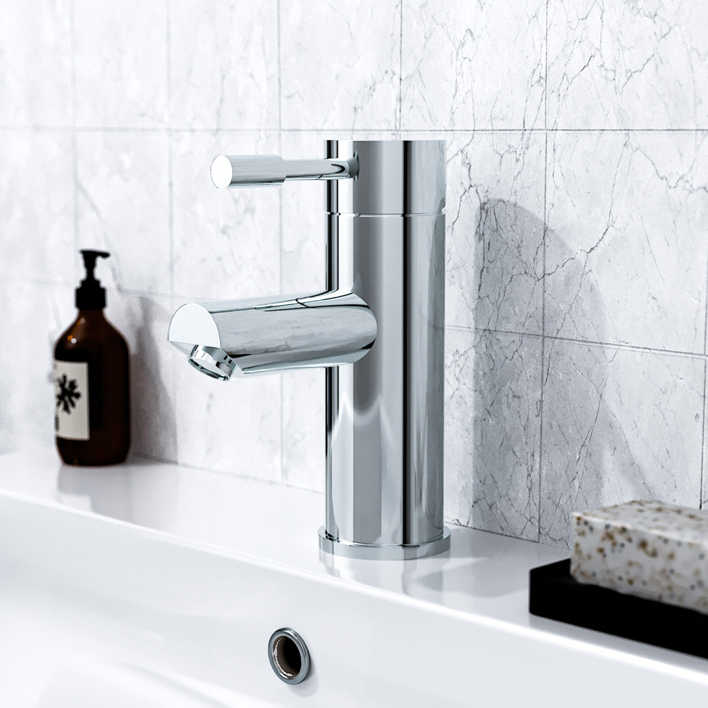 Nes Home Blossom Chrome Bath Shower Mixer and Basin Mono Tap with Waste Image 2