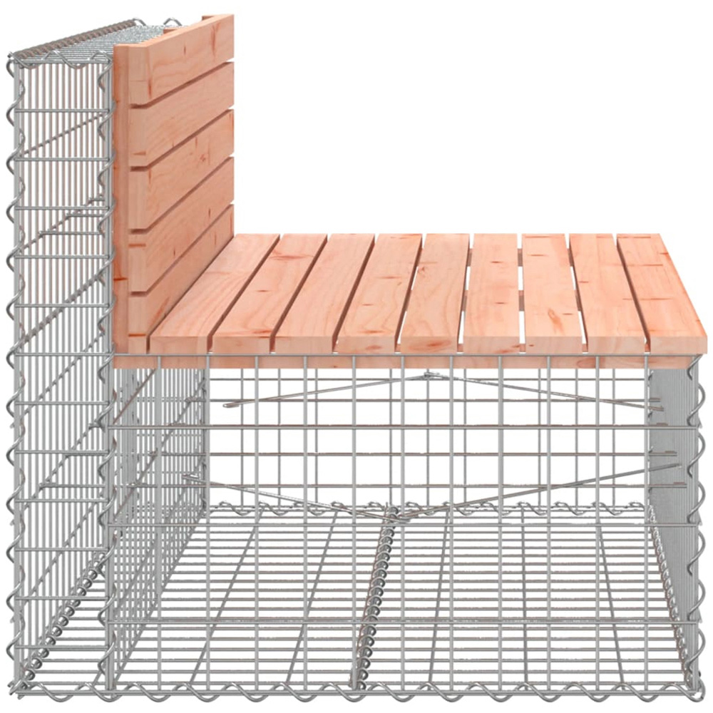 vidaXL Natural Solid Douglas Wood Gabion Design Garden Bench 103 x 70 x 65cm Image 3