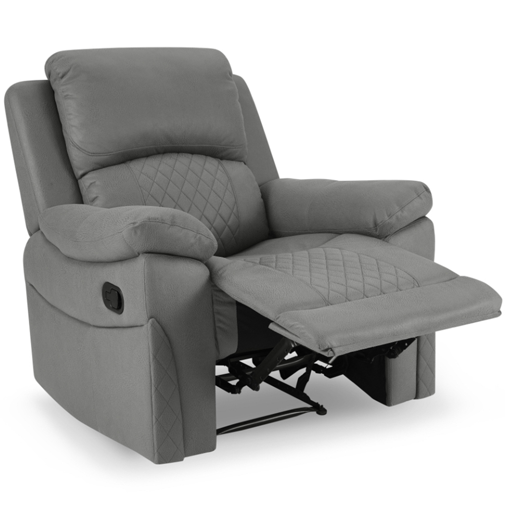 Home Detail Darius Single Seater Grey Air Leather Manual Recliner Sofa Image 6