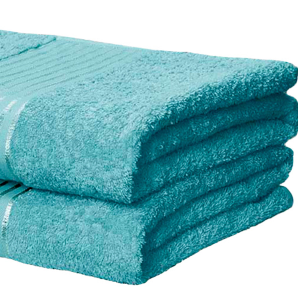 Rapport Home Windsor Pure Cotton Turquoise Bath Sheet Set of 2 Image 3