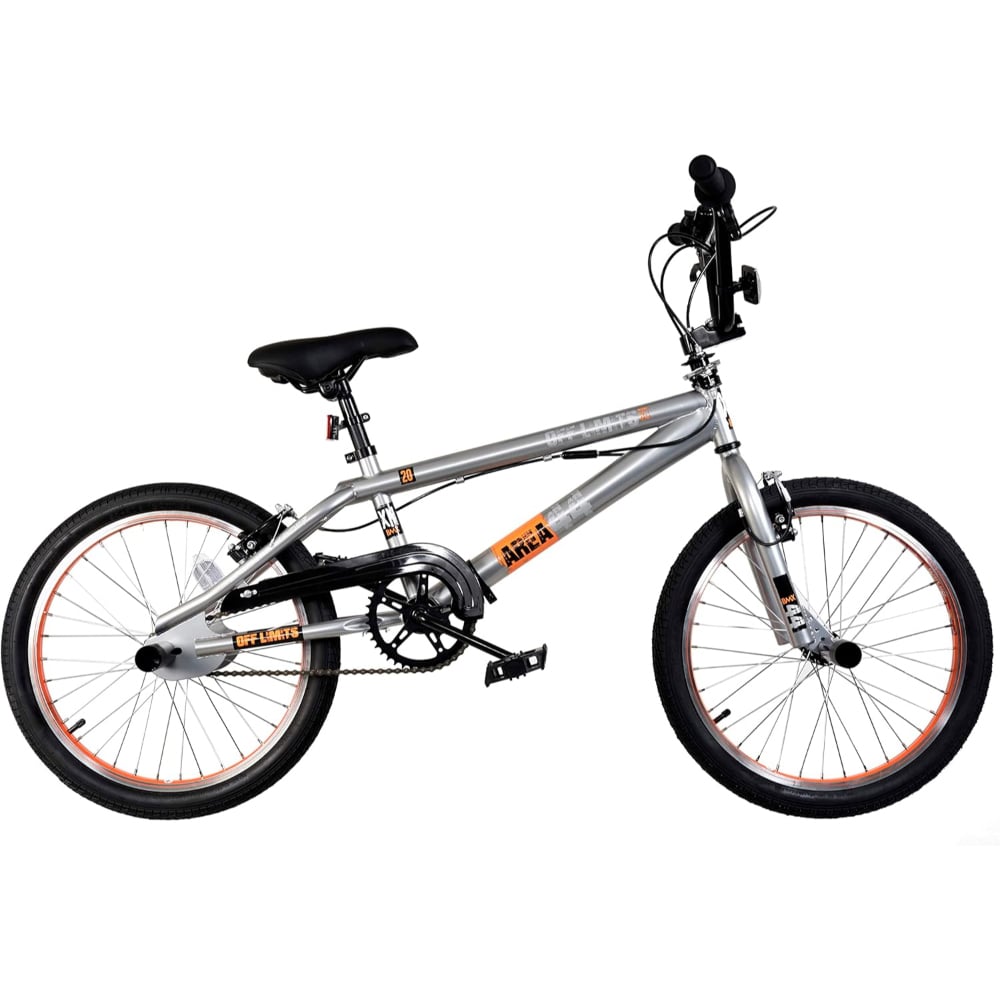 XN Area 20 Inch Metallic Grey and Orange Freestyle BMX Bike with 360 Gyro Image