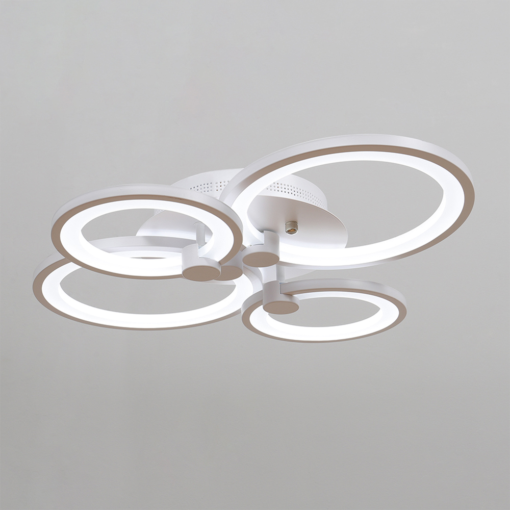Living and Home White 4 Light Circle Ceiling Light Image 3