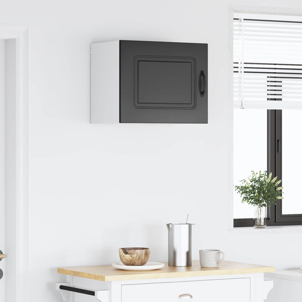 vidaXL Kalmar Single Door Black Wall Mounted Wide Kitchen Cabinet Image 9