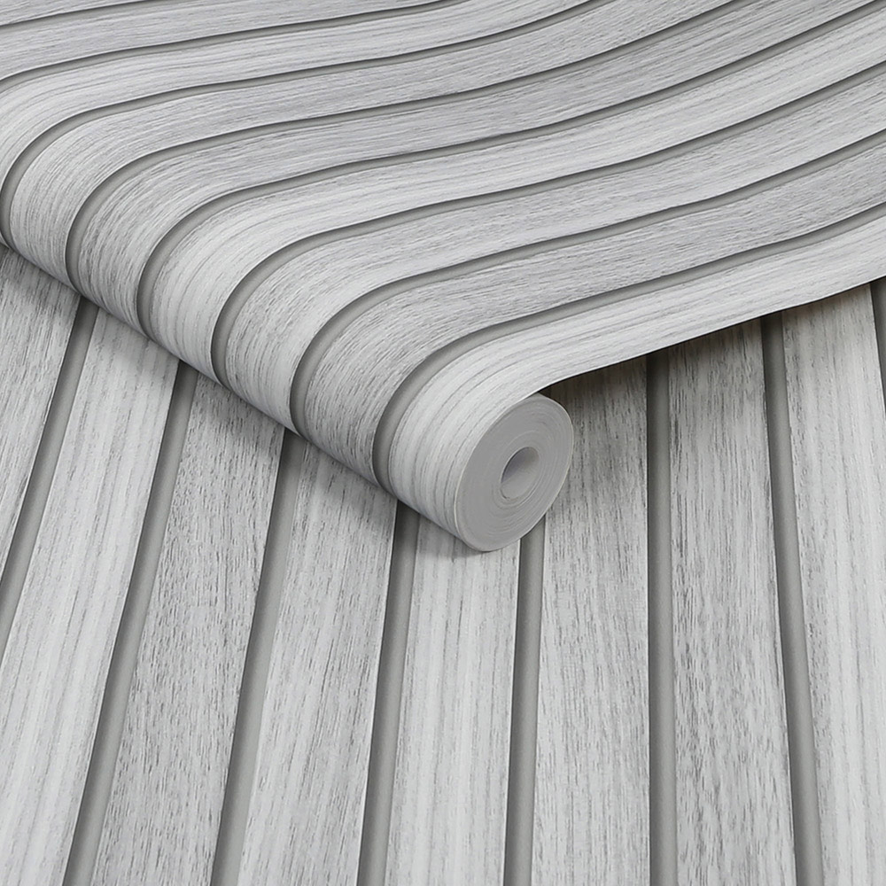 Fresco Wooden Slat Grey Wallpaper Image 2